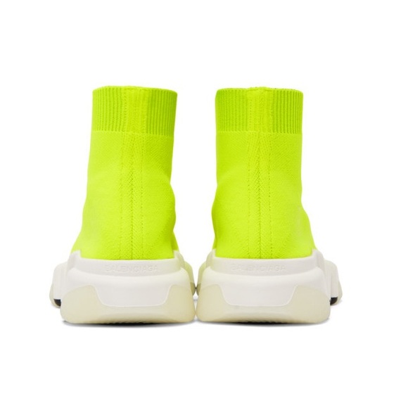 EUC Women Sz 7 (Euro Sz 37) Balenciaga Speed Trainer With BB Neon/Bright Yellow - Picture 6 of 17